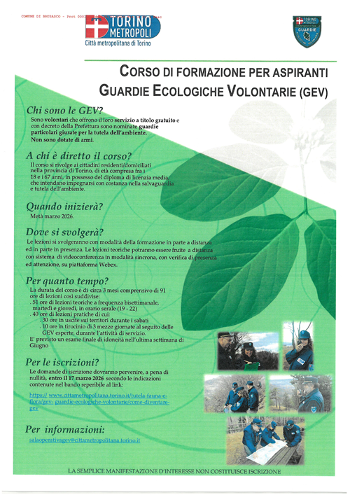Corso di formazione per aspiranti Guardie Ecologiche Volontarie (GEV)