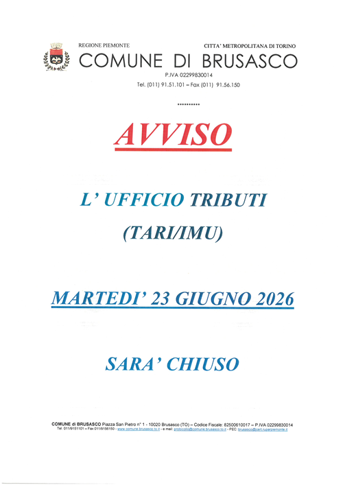 Chiusura Ufficio Tributi