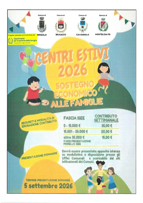 Centri Estivi 2026 - Richiesta contributo